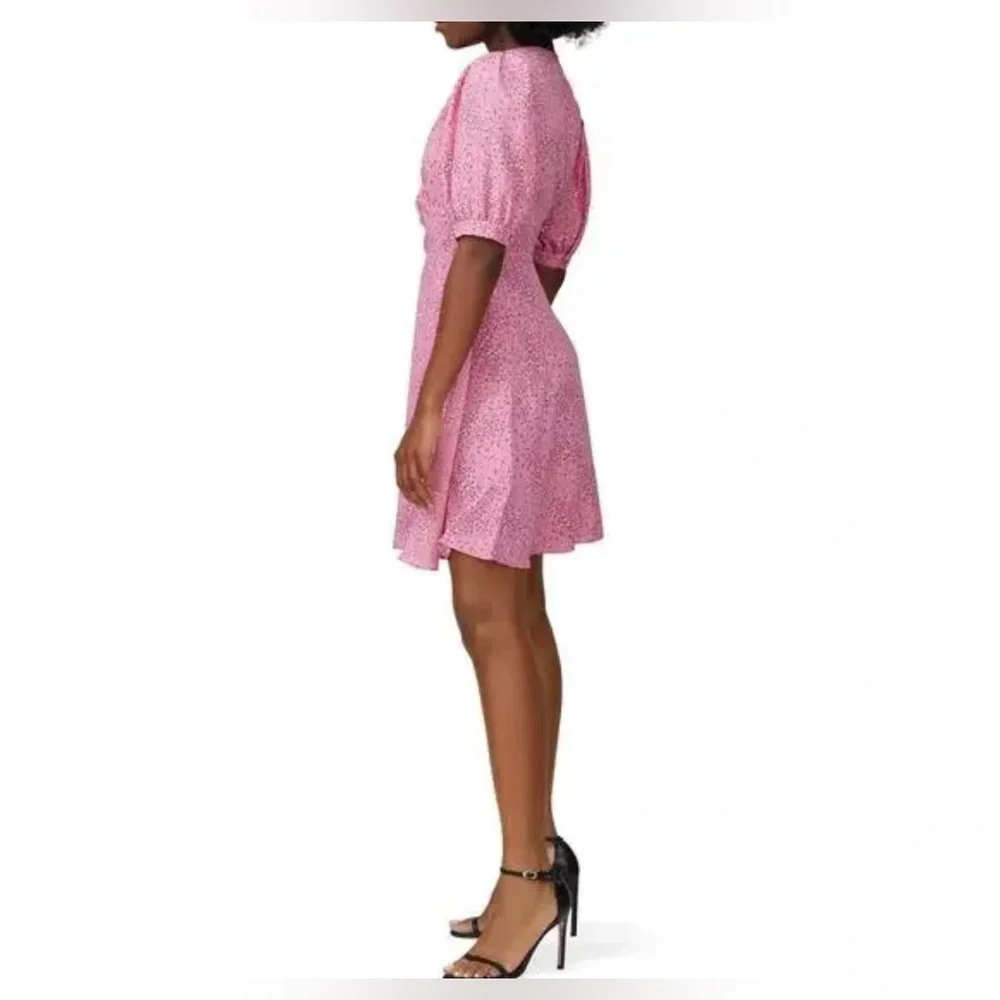 NWT Kate Spade Pink Floral‎ Meadow Wrap Short Sleeve Mini Dress Size 6